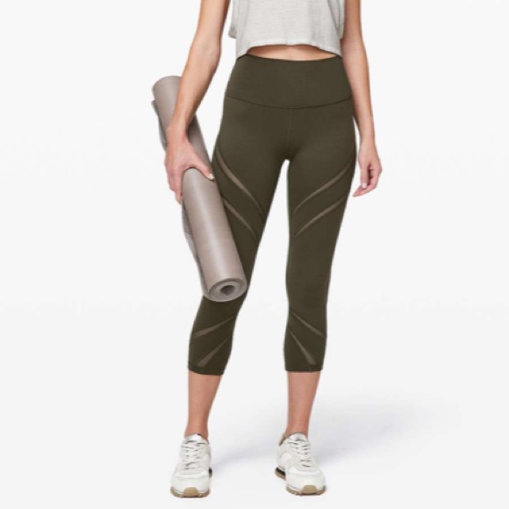 Lululemon Athletica Wunder Under High-Rise Crop 21” Mesh Leggings Luxtreme Size4